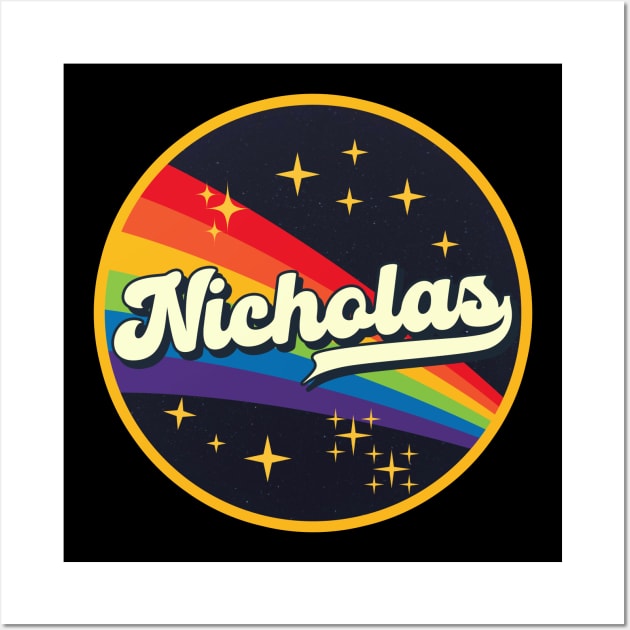 Nicholas // Rainbow In Space Vintage Style Wall Art by LMW Art